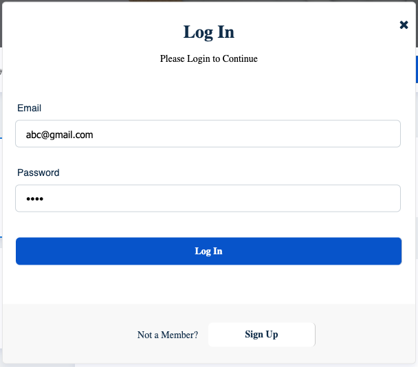 Sign In page